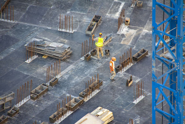 construction workers at construction site